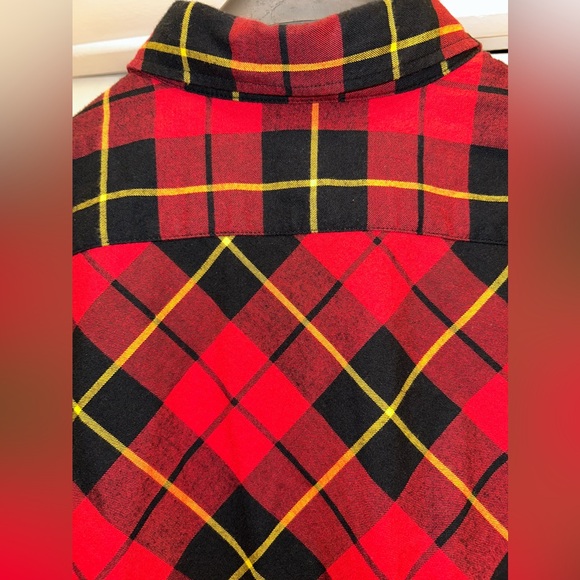 JW Anderson Uniqlo Mens Flannel Button Up Shirt Medium Tartan Plaid - Picture 6 of 8